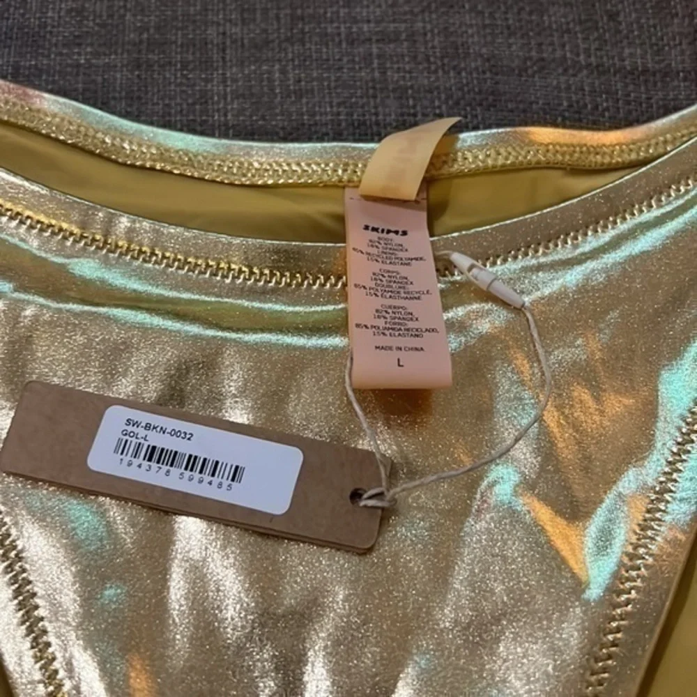 Skims Metallic Swim Dipped Mid Waist Bottoms